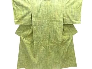 縞織り出し手織り紬単衣着物